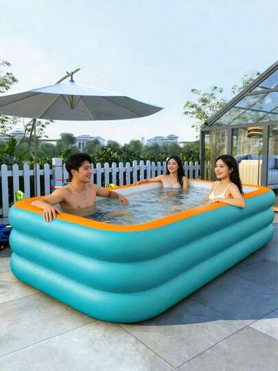 Extra Large Inflatable Swimming Pool For Adults (Multiple Sizes Available), Thick PVC Material, Durable, Outdoor Water Games For Summer, Easy Installation, Portable & Foldable, Suitable For Yard Parties, Holidays, Family Gatherings