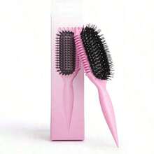 1pc Viral Curl Styling Brush For Defining & Clumping Curls - Anti-Static Detangler Brush Reduces Frizz For Wet Hair Styling - Salon Grade Tool - 粉紅色-1PC - 查看 1