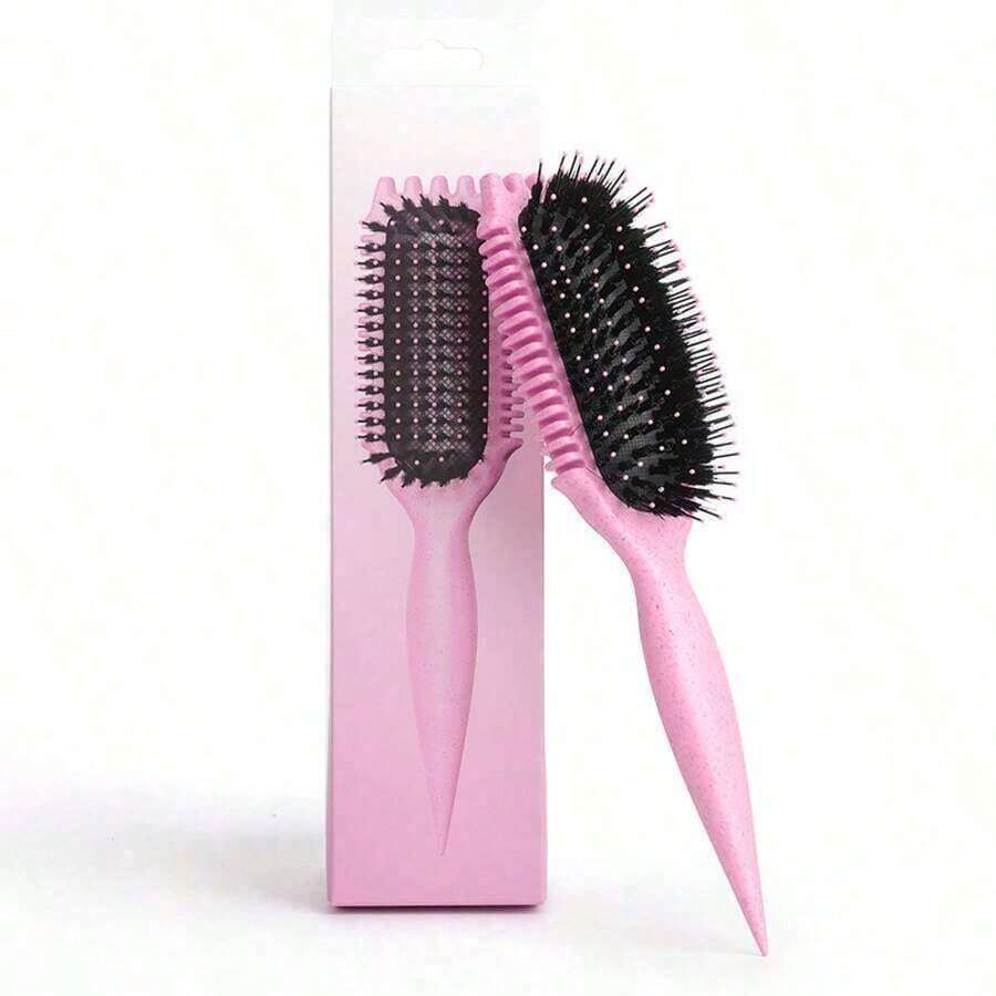 1pc Viral Curl Styling Brush For Defining & Clumping Curls - Anti-Static Detangler Brush Reduces Frizz For Wet Hair Styling - Salon Grade Tool - 粉紅色-1PC - 查看 1