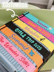 Correa de equipaje personalizada de material de nailon personalizable con nombre bordado, cinturón identificador de equipaje, correa envolvente, etiqueta de equipaje personalizada - Multicolor - Ver 2
