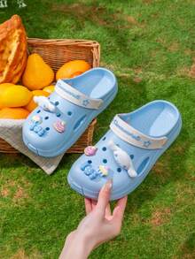 SANRIO 透气镂空凉鞋，防滑室内外拖鞋，时尚可爱卡通沙滩鞋，适合儿童和家长 - 淺藍色 - 查看 8