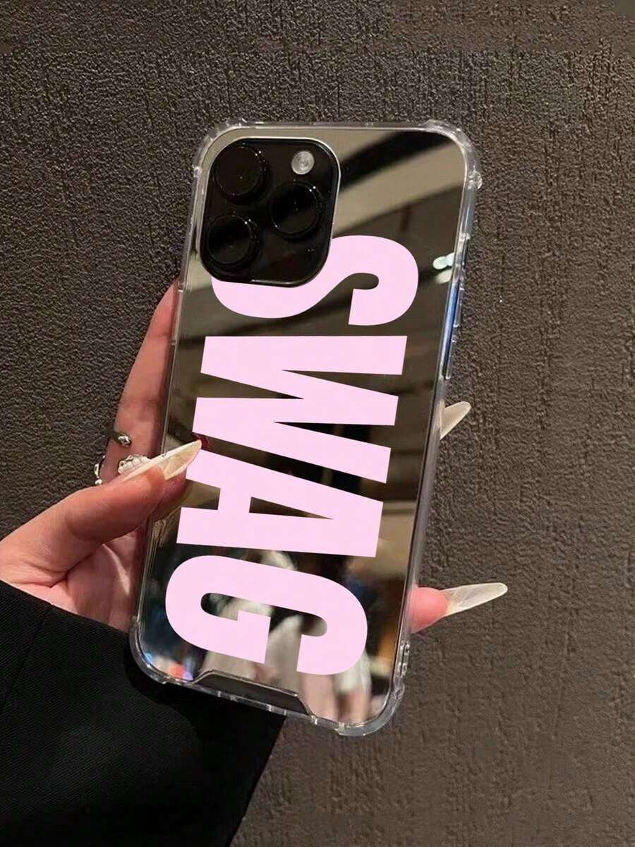 Vintage SWAG Letter Print Shockproof Mirror Phone Case Compatible With IPhone 13/11/17/17pro/16/14/15/15pro/15 Plus/15 Promax/7plus/8plus/X/Xs Max/Xr/11pro/12pro/13pro/14pro/12mini/13mini/11promax/12promax/13promax/14promax/14plus/17pro Max/17Air/6/6s Plus/7/8/16Pro/16plus/16promax/Se2/17promax And Galaxy/A54/A14/A12/A13/A15/A32/A33/A24/A52S/S20/S21/S22/S23/S24/S23Plus/S24ultra/S25/A15/A33/A23/S26/S26+/S26ultra - Kiểu 1 (1 chiếc) - Xem 1