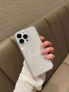 Pelindung Layar Minimalis 2pcs Alas Transparan Lukisan Warna-warni Lubang Besar Lukisan Warna Solid Tahan Guncangan Casing Pelindung Ponsel Tebal Dicetak Kompatibel Dengan iPhone 17, 17 Pro, 17 Pro Max, 16/16 Pro Max, 15 XR/7/8, 15 Pro Max, 12 Pro Max, 13 Pro Max, 14 Pro Max, 13, 14, 11, 12P, 14P, 11P, 12 Casing Ponsel Anti-Jatuh Soft Shell, XS, XR/7 8P, 7 8GES2 Casing Ponsel Hadiah Bisnis - Clear - View 3