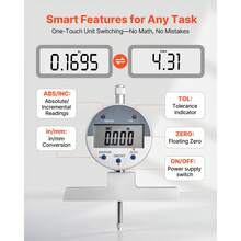 Depth Gauge, Depth Micrometer Digital Electronic Indicator 0-22 Inch Measuring Range, 0.0005" Resolution, Precision Unit Conversion With 4 Anvils, Measuring Tool For Groove, Step, Hole - Depth: 0–22 Inches - View 3