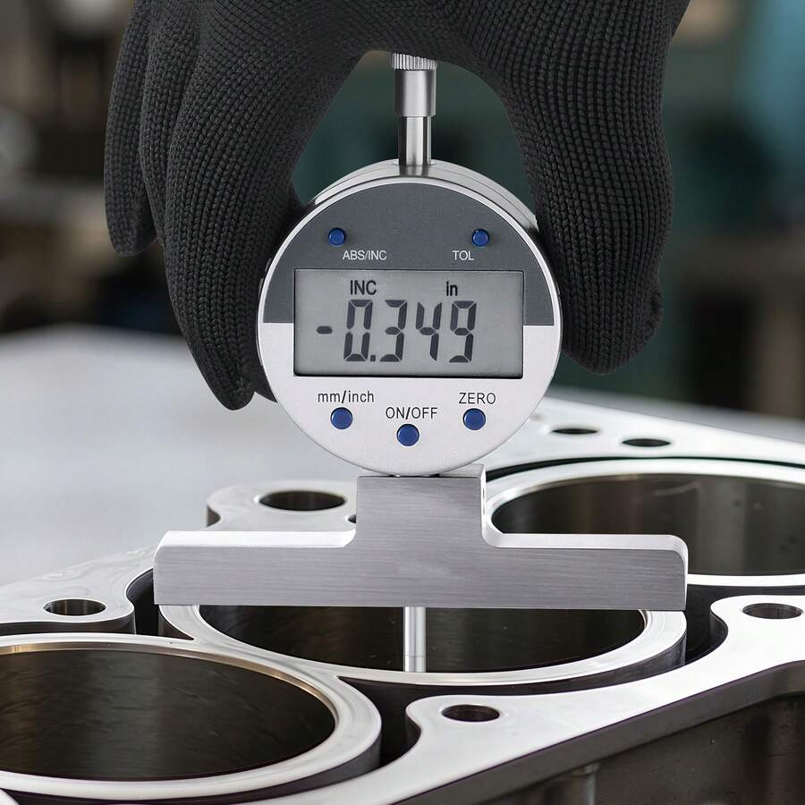 Depth Gauge, Depth Micrometer Digital Electronic Indicator 0-22 Inch Measuring Range, 0.0005" Resolution, Precision Unit Conversion With 4 Anvils, Measuring Tool For Groove, Step, Hole - Depth: 0–22 Inches - View 1