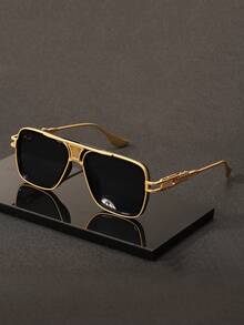 Augonstern 1 Pair Retro Square Frame Punk Style Fashion Glasses For Men - Multicolor - View 11