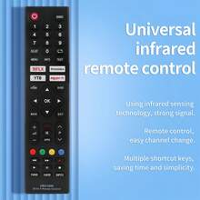 Control remoto universal de TV compatible con Samsung, Vizio, Hitachi, Sanyo, JVC, Vestel, Seiki, Insignia y todas las series - Negro - Ver 1
