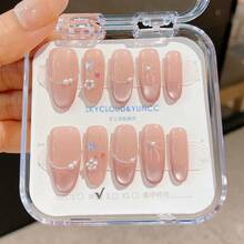 10pcs Handmade,Nail,Press On Nails,Valentine's Day,Gift,Spring And Summer Nails,Round Nails,Spring Nail,Nails Press On,Press On Nails Short,Fake Nails,Short Nails,Press On Nails Acrylic,Handmade Press On Nails,Detachable And Reusable ﻿ - Multicolor - View 10