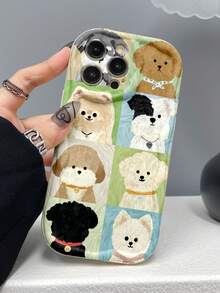 时尚复古可爱格子小狗动物元素加厚防摔手机保护壳，适合自用，送礼佳品，兼容 11/12/13/14/11 Pro Max/12 Pro Max/13 Pro Max/14 Pro Max/XR/15/15 Pro/15 Pro Max，[国际版，非国内版] Galaxy A05/A15/A25/A35/A53/A54/A55/S23/S24/S25系列 - 彩色 - 查看 5