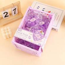 2026新款透明葡萄挤压玩具，减压解压玩具，逼真水果软萌玩具，送给女孩、男孩的理想礼物，情人节、生日、节日佳品 - 彩色 - 查看 4