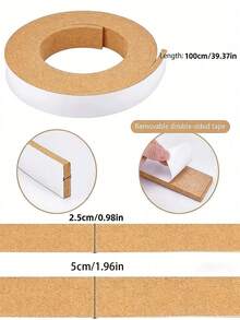 1pc Soft Cork Board Strips, Suitable For Wallmount Cork Boards, Self-Adhesive Backing, Applicable For Bedroom, Office, Home Wall Decor, Memo, Photos, Schedule, Suitable For Office, School, Home, Size: 0.98 Inch Width, 39.37 Inch Length - Multiple Styles - View 8