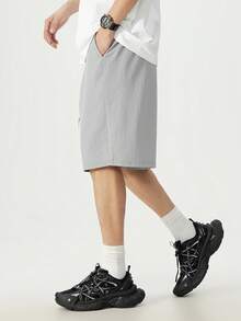 Quần short cỡ lớn nhanh khô, nhẹ, thoáng khí, thời trang, thích hợp cho mùa hè. - Màu Xám nhạt - Xem 4