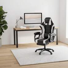 Ergonomic Gaming Chair Adjustable Swivel Computer Desk Chair With Footrest & Cushion For Office Home - Default - View 1