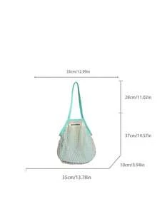 Niche Design Mesh Hollow Woven Handbag, Women's Casual Shoulder Bag, Beach Net Bag, This Year New Arrival - Mint Green - View 10