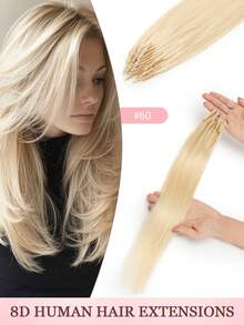 Tóc nối 8D Nano Micro Link - Tóc thật - 50 sợi thẳng màu vàng tro điểm xuyết vàng bạch kim - Hạt silicon siêu nhỏ vô hình, tóc nối hạt siêu nhỏ cho kiểu tóc hàng ngày, đám cưới, tiệc tùng. - Nhiều màu - Xem 54