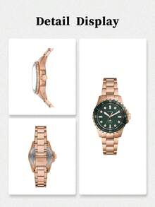 Fossil Đồng hồ nữ ES5371 màu xanh lá cây, vỏ thép không gỉ hai tông màu. - màu xanh lá - Xem 5