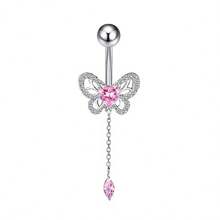 1件时尚、优雅、可爱的粉色系列肚脐环，适合日常佩戴 - 粉色 - 查看 13