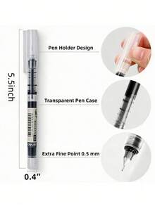 10/20pcs Liquid Ink Pens, Quick Drying Signature Ink Pens, 0.5mm Black/Blue/Red Ink, Essential For School/Office, Back To School Season - Multicolor - View 7