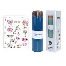 EcoNymphal 5盎司/150毫升/8.5盎司/250毫升迷你不锈钢纤细保温小旅行水瓶，咖啡杯，口袋水瓶，保温保冷，防漏，附赠可爱贴纸，女士礼物，情人节礼物 - 彩色 - 查看 16