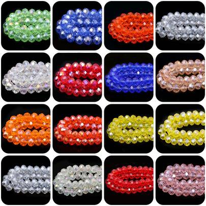 Hạt pha lê dẹt Áo 4/6/8mm, hạt thủy tinh mài giác có lỗ khoan sẵn, thích hợp để làm đồ trang sức và phụ kiện thời trang DIY.