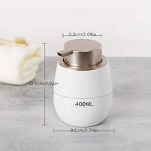 1个400毫升陶瓷手动按压式皂液器 - 宽口可重复灌装台面瓶，适用于洗手液、洗发水、润肤露 - 高品质，适用于浴室、厨房和酒店，无需用电 - 廣口氣泡瓶400ml - 查看 4