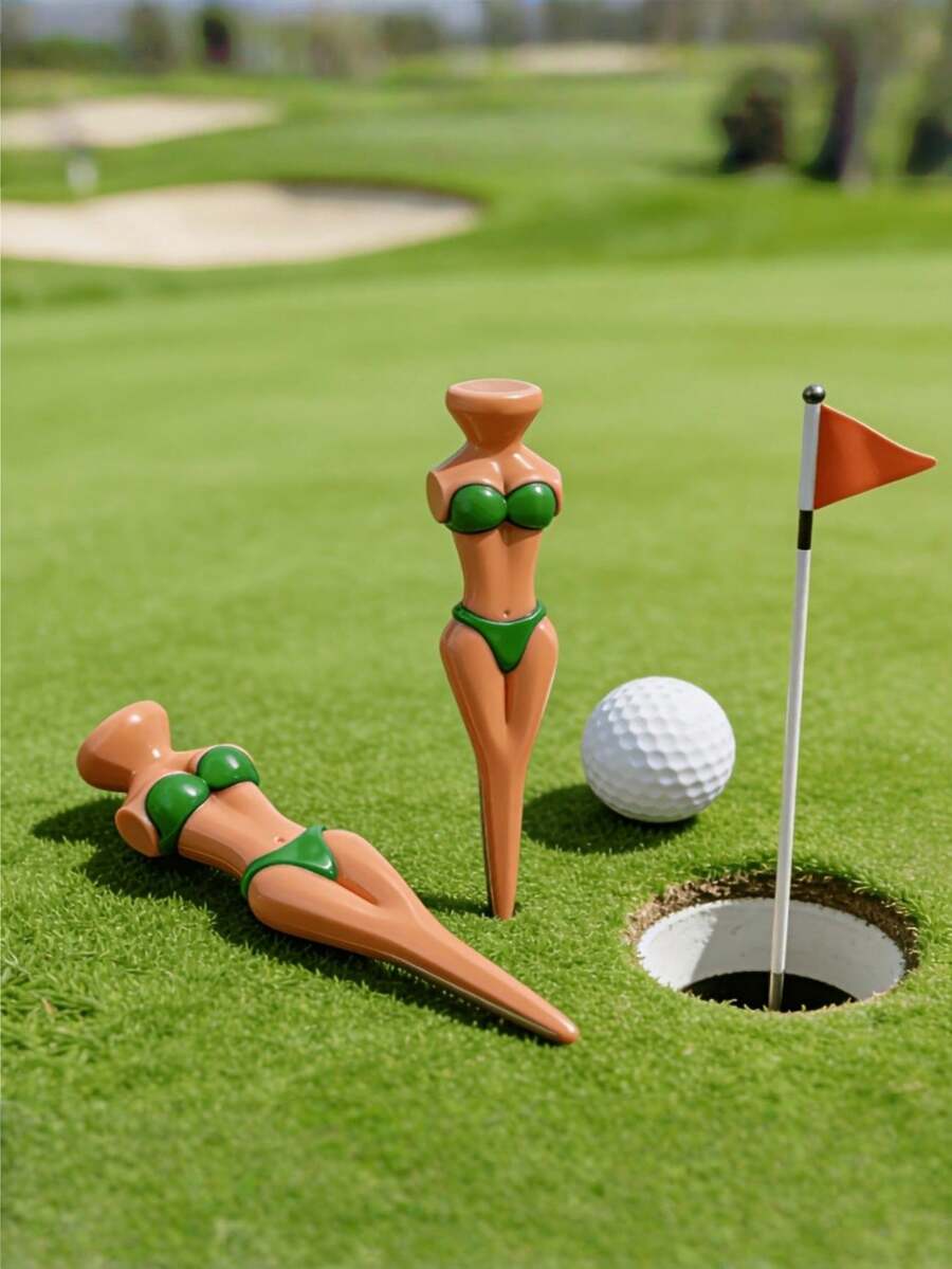 1/5Pcs Premium Color-Coded Golf Tee Holder Set – Fashionable Chic Bikini Model Plastic Ball Display With Capsules | Durable & Portable Golf Tee Organizer For Easy Club Management | Stylish, Fun & Unique Practice Accessory For Women Golfers/Golf Lovers | Perfect For Golf Course Practice, Tournaments & Driving Range | Thoughtful Gift For Her, Essential Women's Golf Gear - Multicolor - View 1