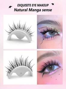 Asiteo 5 Cặp Mi Giả Phong Cách K-Pop Manga Tiên Nữ, Mi Dày Kiểu Thái, Mi Mềm Tự Nhiên, Mi Anime, Thân Trong Suốt, Tạo Vẻ Ngoài Tự Nhiên, Thân Thiện Với Người Mới Bắt Đầu, Sử Dụng Hàng Ngày. - màu đen - Xem 3