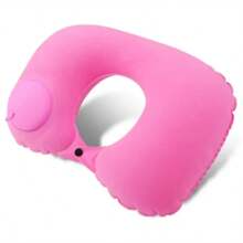 Portable Travel Pillows, Neck Pillow For Travel, Push Inflatable U-Shaped Pillow Provides Neck In Any Sleeping Position On Flights, Car, And At Home, Comfortable Airplane Travel Pillow - 黑色 - 查看 7