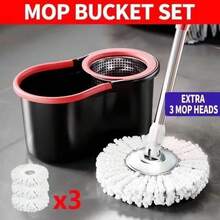 Complete Spin Mop Bucket Kit With 3 Extra Mop Heads, Self-Cleaning Wringer, Telescopic Handle, Effortless Floor Cleaning For Home & Commercial Use - DTT01 - 查看 4