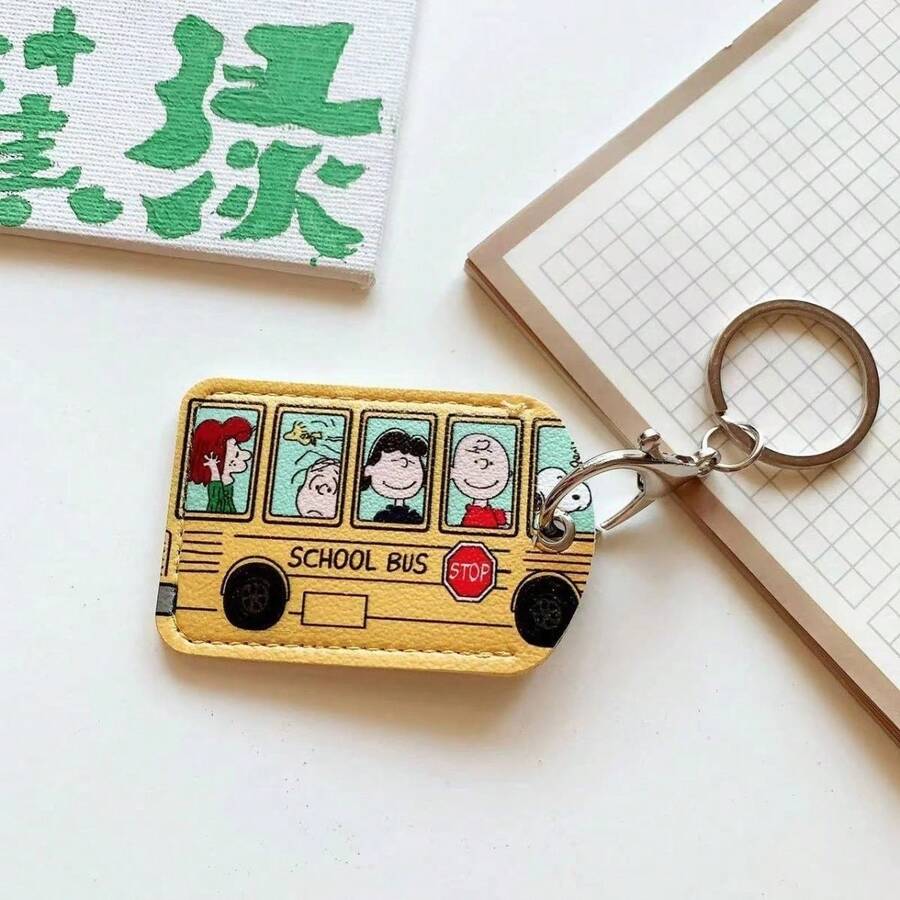 SNOOPY 1个2026年热门史努比公交卡套，采用水滴形矩形设计，并配有实用钥匙扣。卡通公交图案可爱清新，硬壳材质经久耐用且防刮，可有效保护公交卡、门禁卡和校园卡。 - 彩色 - 查看 1
