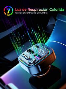 REMAX Cargador rápido para automóvil PD30W, salida de 3 puertos USB-A y Tipo-C, llamadas manos libres y música Bluetooth 5.3, accesorios para automóvil con luz RGB, modo de música dual (Bluetooth + USB), compatible con vehículos de 12-24V para iPhone y Android, cargador Tipo-C, cargador iPhone, artículos para automóvil, esencial para viajes - Titular - Ver 6