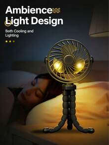 Mini Handheld Fan USB Rechargeable 500mAh Flexible Tripod Stand Octopus Legs Portable Cooling Fan Desktop Dorm Bed Outdoor Camping Stroller Suitable Nursery Summer Travel Essential Daily Use - Multicolor - View 9