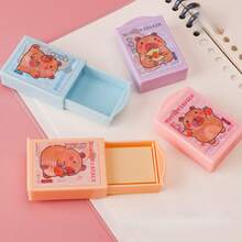 4pcs Panda, Capybara And Zodiac Theme Magic Eraser Box, Clean And Low-Residue Pencil Erasers, Cute Cartoon Erasers Suitable For Students, With Small Devices To Make The Eraser Disappear. - Multicolor - View 3