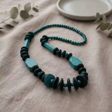 2026 Retro Wooden Necklace, European And American Bohemian Personalized Long Sweater Chain Performance Accessory For Women - Blue - View 10