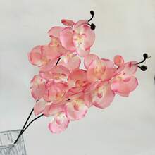 1 pieza/3 piezas/5 piezas/6 piezas Orquídea Phalaenopsis artificial, tallos de orquídea artificial realista, arreglo floral de orquídea artificial de estilo clásico, orquídea decorativa adecuada para sala de estar, decoración del hogar, hotel, arreglo floral de boda, decoración de Halloween, decoración navideña, decoración de otoño - Rosa - Ver 2