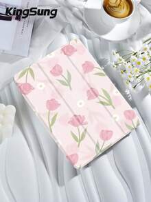 Kingsung 粉色花朵图案平板电脑保护套,兼容 iPad 9.7/10.2/10.5/10.9/12.9/Pro 11(第十代)、Air 8 (M4) 2026(11/13 英寸),兼容三星 Galaxy Tab S6 Lite 10.4 英寸,兼容 Kindle Paperwhite 第十二代(2024 年款)、Kindle 第十一代(2022 年款),提供轻柔防摔保护,支持智能支架/自动唤醒/睡眠功能。 - 彩色 - 查看 3