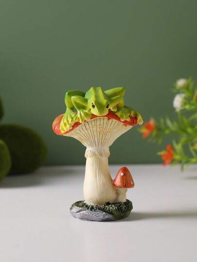 1 món đồ trang trí ngoài trời hình ếch và nấm bằng nhựa độc đáo, thích hợp cho sân, vườn, góc nhà, điểm nhấn trang trí, món quà ngày lễ tuyệt vời nhất.