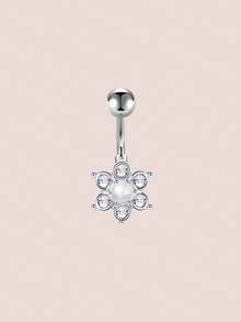 CIZME 1 chiếc khuyên rốn hình trái tim và hoa thanh lịch, cỡ 14G, dài 1.6mm, kiểu dáng tối giản, thích hợp cho nữ, kiểu dáng treo, làm từ thép không gỉ 316L, lý tưởng cho xỏ khuyên rốn hàng ngày, đi biển, nghỉ lễ, hoạt động thể thao, dành cho thanh thiếu niên. Chất liệu cao cấp, không bị xỉn màu, được đánh bóng kỹ lưỡng. - Bạc - Xem 11