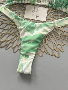 Bộ bikini nữ mùa hè in họa tiết toàn thân, kiểu buộc dây cổ và quần tam giác. - Nhiều màu - Xem 5