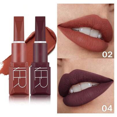 Pudaier 2支装奢华丝绒哑光唇膏 - 持久显色，滋润保湿，不粘腻，完美打造各种妆容 - 女性必备美妆单品 - 送给她的理想礼物
