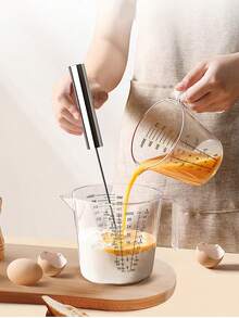 Cốc đong chất lỏng bằng nhựa 600ml/300ml/150ml, cốc đong đa năng dùng trong làm bánh và nấu nướng, dụng cụ nhà bếp thiết yếu. - Trong sáng - Xem 3
