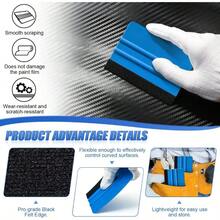 Sleek 4 Inch Plastic Felt Squeegee - Vinyl Scraper Car Decals, Squeegee Car Window Film Tinting Vinyl Wrap Wallpaper Smoothing Car Window Tint, Blue - 1PC - View 3