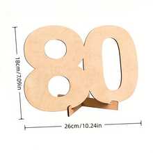 1件裝木製數字賓客簽到裝飾牌，18/20/25/30/40/50/60/70/80歲生日與結婚紀念日裝飾，可客製姓名與祝福語，適合派對桌面中心裝飾、拍照道具與個性化訊息 - A - 查看 18