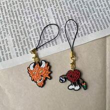1 pièce Charm de téléphone de style de rue unique, pendentif de tour de cou de téléphone polyvalent, décoration de téléphone créative de niche, cadeau idéal pour les amis, ornement de téléphone suspendu amusant, convient pour les smartphones - Multicolore - Voir 5