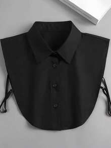 1/2 pièces Col pointu blanc ajustable et résistant aux rides, col amovible pour chemise, style classique d'affaires formel avec fermeture à boutons, bande élastique, convient pour le bureau, les festivals et les voyages pour femmes et hommes - Multicolore - Voir 2