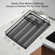 Silverware Drawer Organizer Holder Cutlery Tray Silverware Flatware Storage Divider For Kitchen Bedroom Living Room Mesh Wire With Non-Slip Foam Feet 5 Compoment Black - Black - View 4