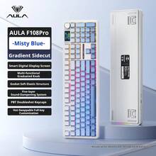 Teclado mecánico inalámbrico Bluetooth AULA F108, interruptores intercambiables, pantalla inteligente TFT, retroiluminación RGB, personalizable de tamaño completo, teclado para juegos AULA F108 - Ver 16