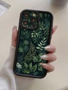 1 pieza Funda de teléfono con diseño de hoja y orificio protector de cámara, cubierta negra gruesa y anti-caída compatible con iPhone 11 Pro Max/12 Pro Max/13 Pro Max/14 Pro Max/15 Pro Max/16 Plus/16 Pro Max, 16E, Galaxy A55/A15/S24 Ultra/S25 Ultra, compatible con, compatible con, compatible con, compatible con, Honor, MOTO, compatible con One Plus, resistente al agua, a los golpes y a los arañazos,mobile phones, bags, mobile accessories, phone cases, room decoration, accessories, transparent phone cases, summer, phone straps, men's phone cases, black phone cases, pink phone cases, mobile case for men, mobile case for women, mobile phone protection, beach accessories, strawberry treats, phone protection covers. - Estilo (1 pieza) - Ver 6