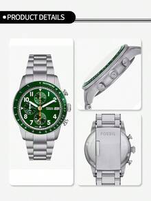 Đồng hồ Fossil nam, máy quartz, vỏ thép không gỉ, ba kim, mã sản phẩm FS6048. - màu xanh lá - Xem 6