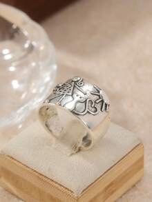 Cincin Pasangan Tembaga Buatan Tangan Antik, Cincin Kenangan, Cincin Hadiah, Cincin Pernikahan Bohemian - Perak - View 3